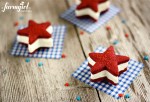 Patriotic Red Velvet Shortbread Ice Cream Sandwiches